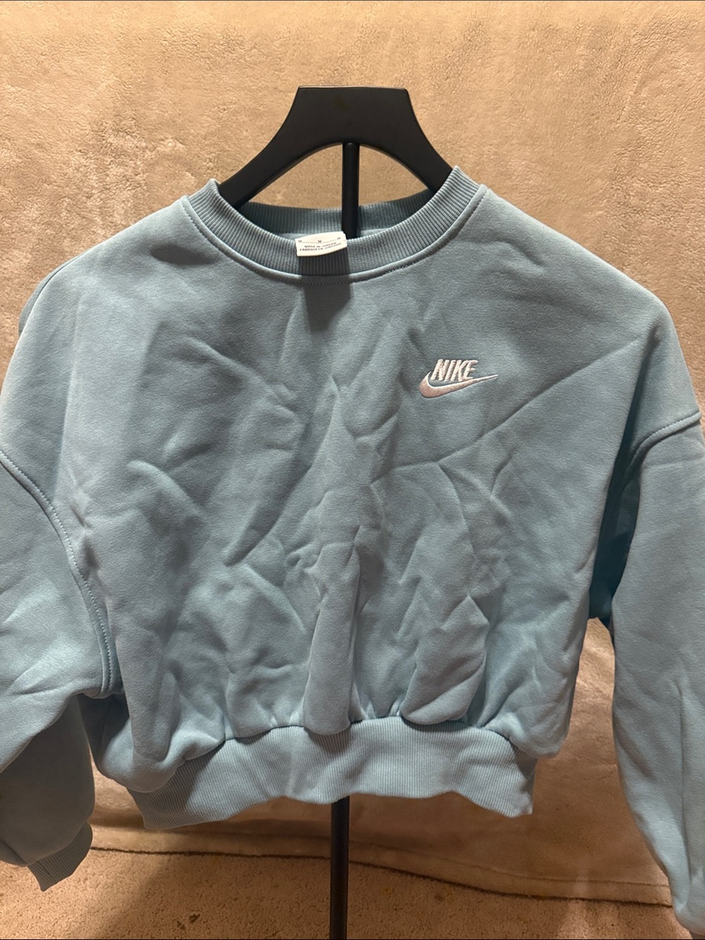 Nike Light Blue Crewneck Sweatshirt with White Logo
